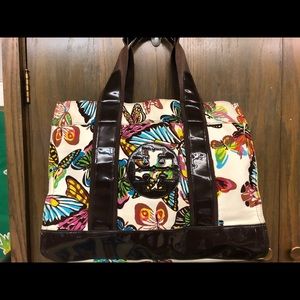 Tory Burch Butterfly Large Canvas Tote